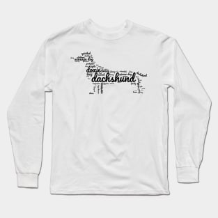 Dachshund Shapecloud Black Long Sleeve T-Shirt